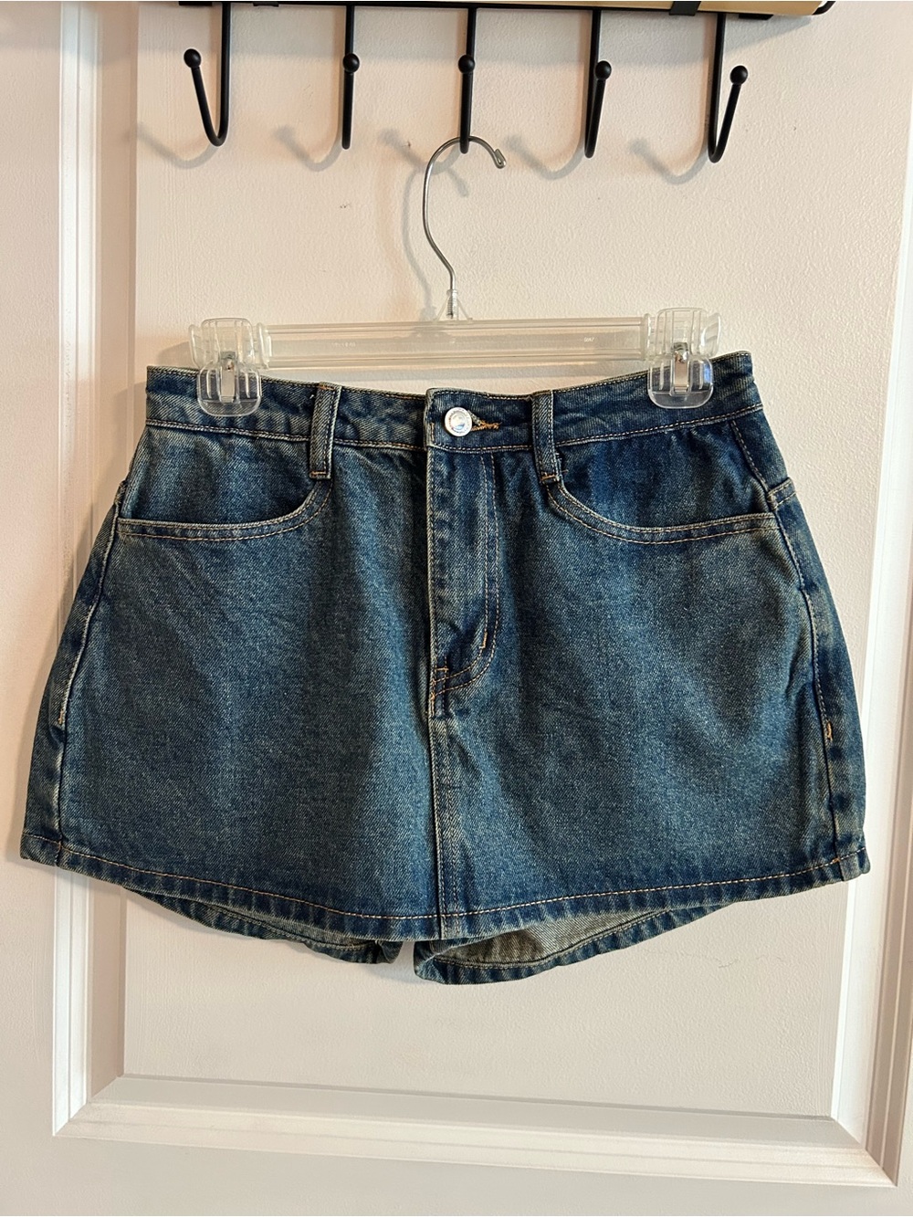 NWT Missguided Classic Dark Wash Denim Mini Skort